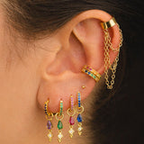 PENDIENTES HOOPS BRIGHT PURPLE GOLD