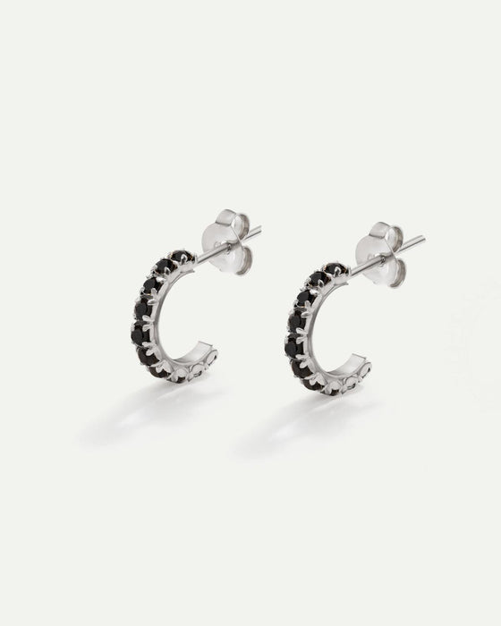 PENDIENTES ICE BLACK SILVER