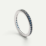 Anillo en plata con circonitas azules