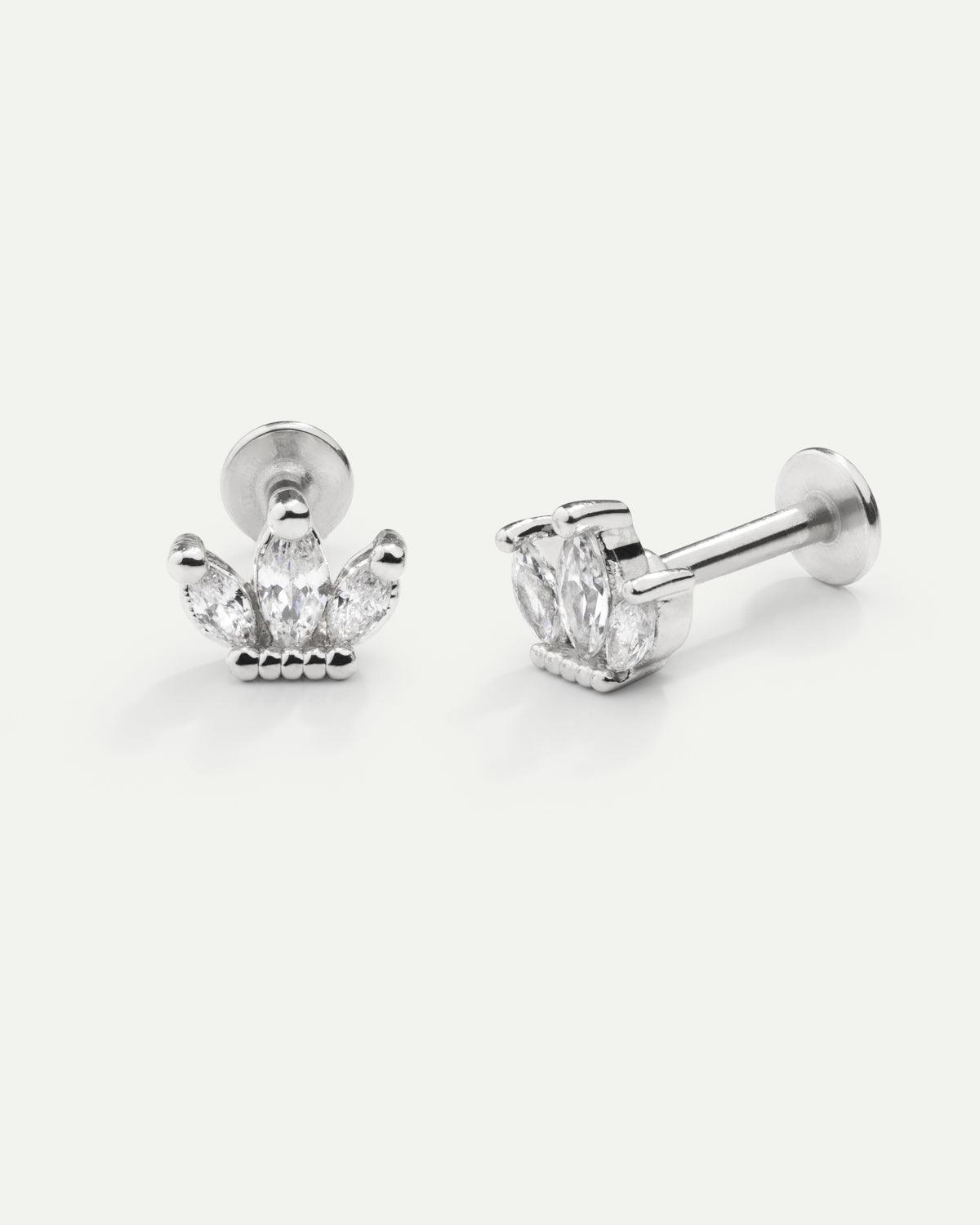 Clip Orecchio/Orecchino a Di 925 Argento Sterling Orecchini Farfalla Clip Orecchio/Orecchino a Di 925 Argento Sterling Orecchini Farfalla