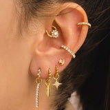 PENDIENTES HOOPS BALLS SILVER