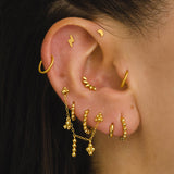 PENDIENTES HOOPS BALLS GOLD