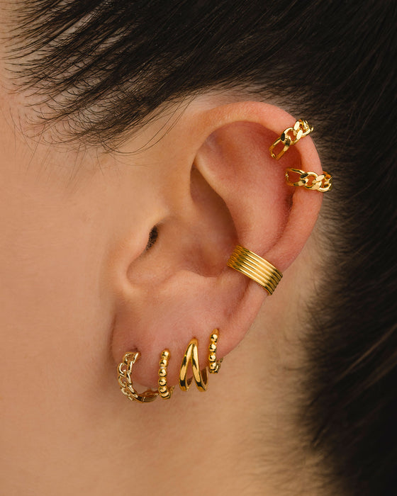 PENDIENTES HOOPS CHAIN SILVER