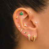 PENDIENTES HORIZON LIGHT GREEN GOLD