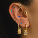 PENDIENTES HORIZON TURKIS GOLD