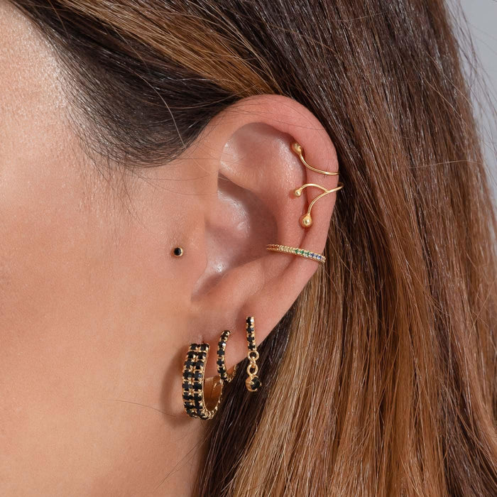 PENDIENTES ICE BLACK GOLD