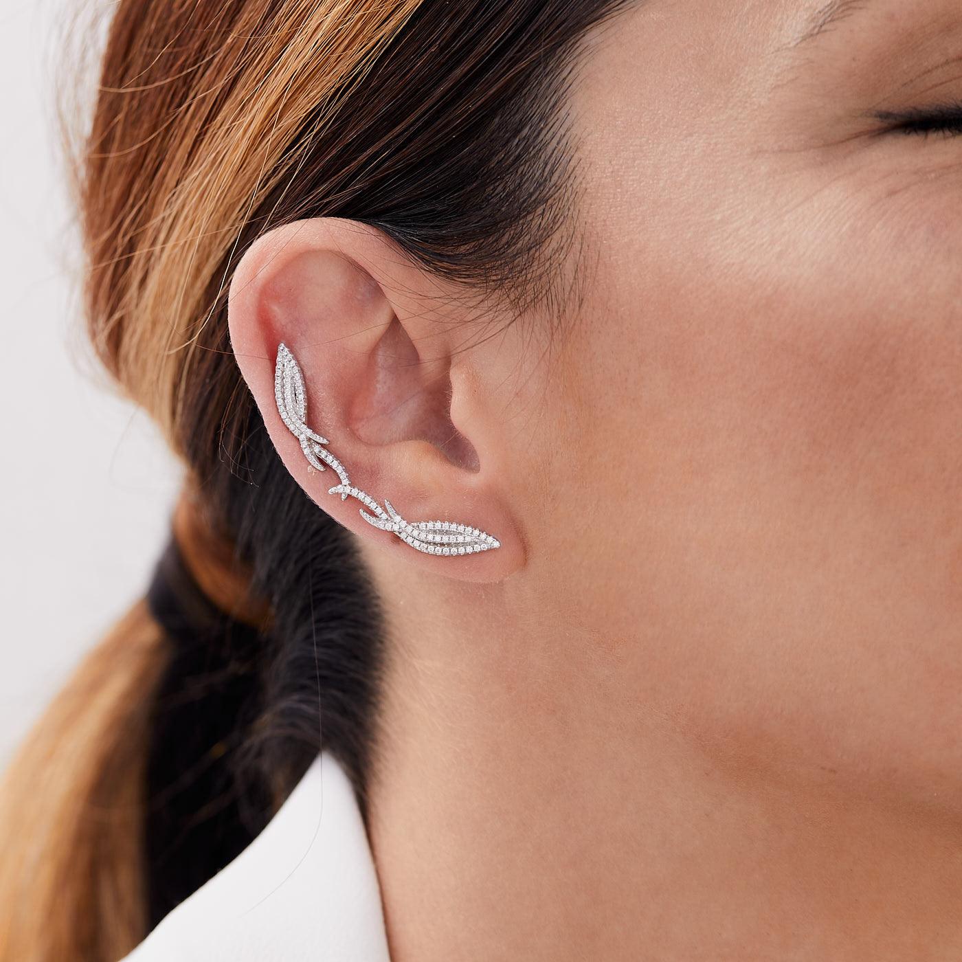 Oreja con dos pendientes Venezia Silver