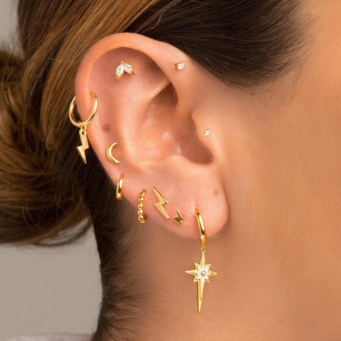 PENDIENTES HOOPS RAY SILVER