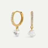 KRISTALL HERZ GOLD OHRRINGE
