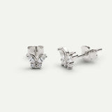 Sterling Silber Schmetterling Ohrringe mit Zirkonia auf den Flügeln und eine Mutter Verschluss