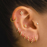 PIERCING SONNENBLUME SILBER