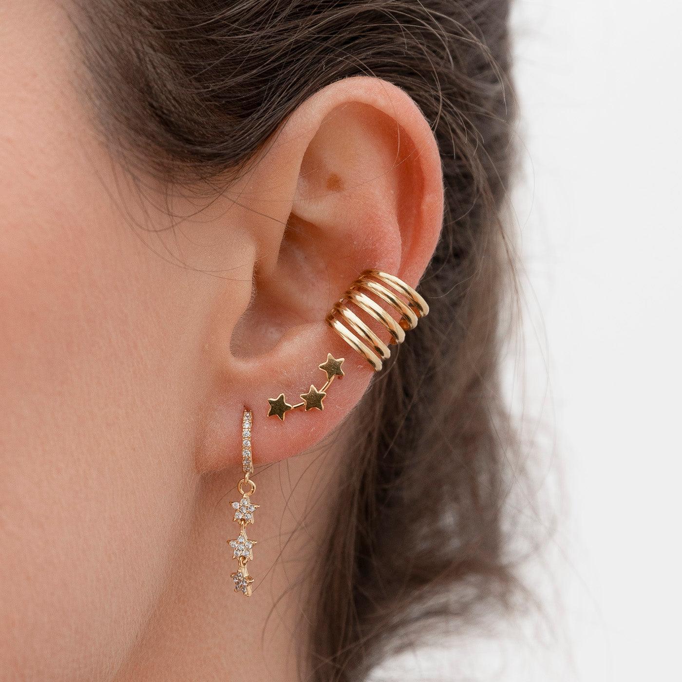 Fotoausschnitt Ohrstecker OHRRINGE Vergoldetes Sterling Silber 925 mit farbigen Zirkonen