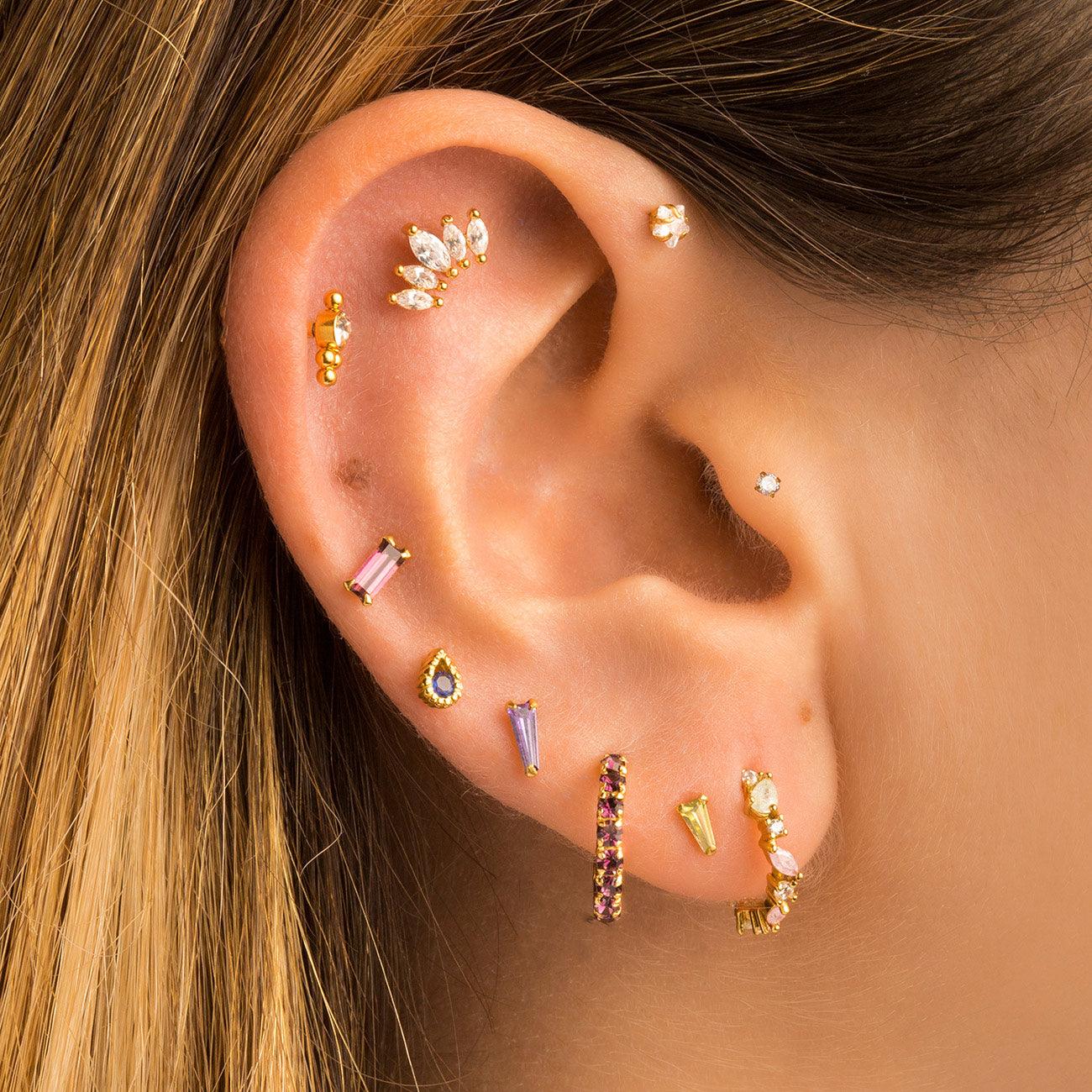 Foto Detail Damenohrring aus Chirurgenstahl mit weißen Zirkonias