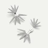Large silver and rhinestones earrings for parties and weddings