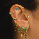 ARLA MINI GREEN GOLD EARRINGS