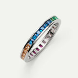 Elegant ring with colored rhinestones