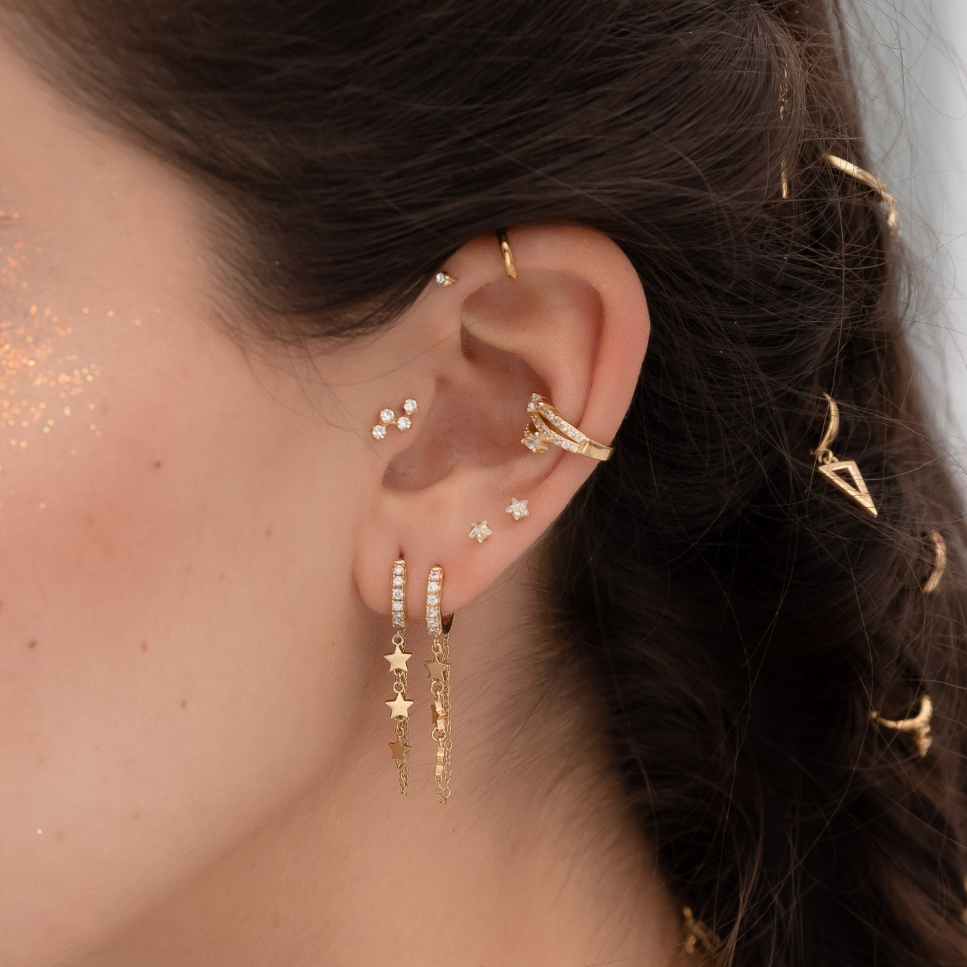 Photo detail Hydra Earrings Sterling Silver 925 with White Zirconias