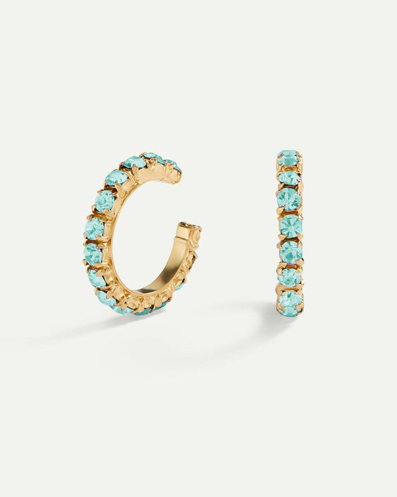 BOUCLES D'OREILLES ARLA BLEU CLAIR OR