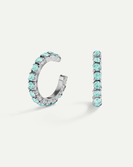 BOUCLES D'OREILLES ARLA BLEU LUMIÈRE ARGENT