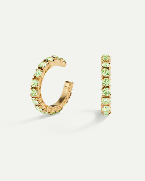 BOUCLES D'OREILLES OR VERT CLAIR ARLA