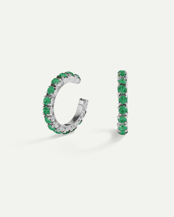 BOUCLES D'OREILLES ARLA MINI VERTES EN ARGENT