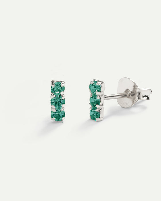BOUCLES D'OREILLES ARGENTÉES VERT HORIZON