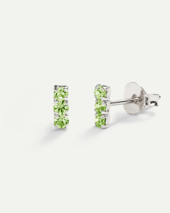 BOUCLES D'OREILLES HORIZON VERT CLAIR ARGENT