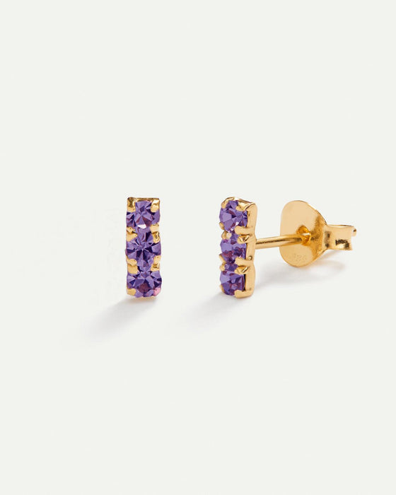 BOUCLES D'OREILLES HORIZON VIOLET OR