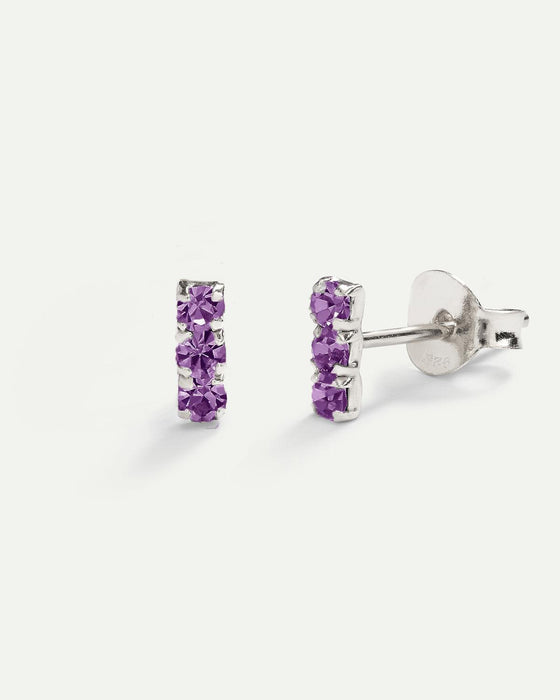 BOUCLES D'OREILLES ARGENTÉES HORIZON MAUVE