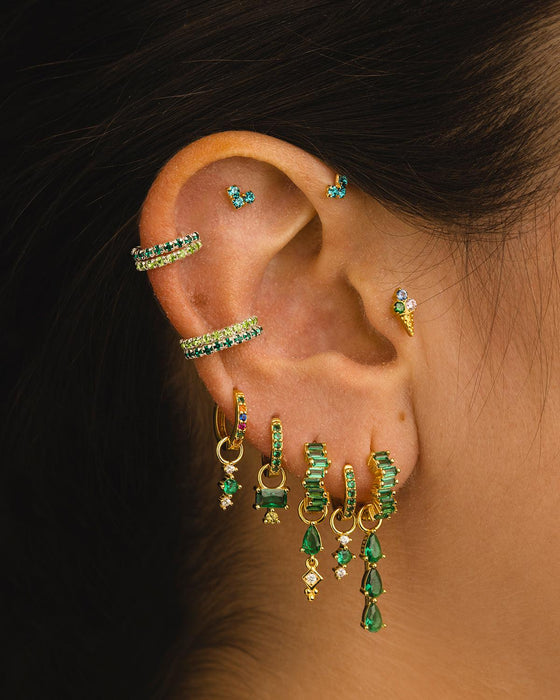 BOUCLES D'OREILLES EN ARGENT ARLA GREEN LIGHT