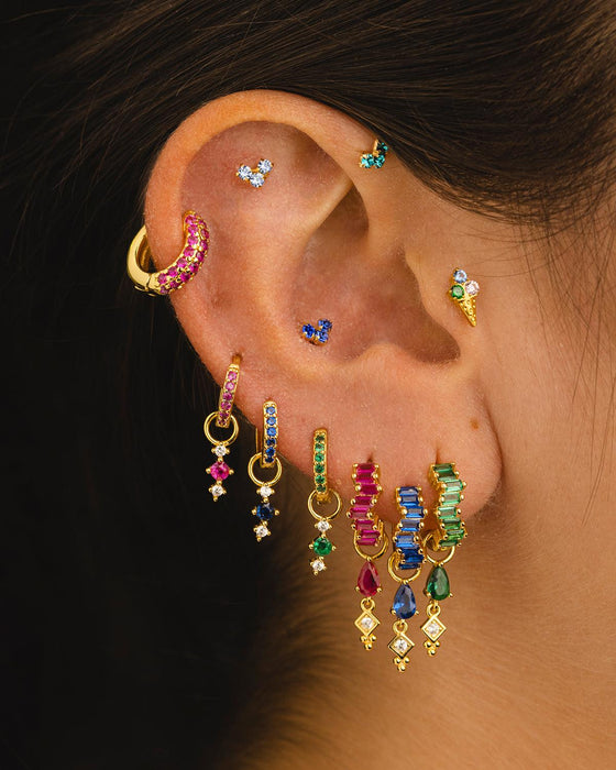 BOUCLES D'OREILLES OR BLEU VIERGE