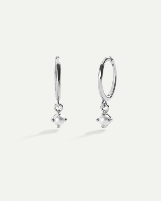 BOUCLES D'OREILLES EN ARGENT PERLÉ