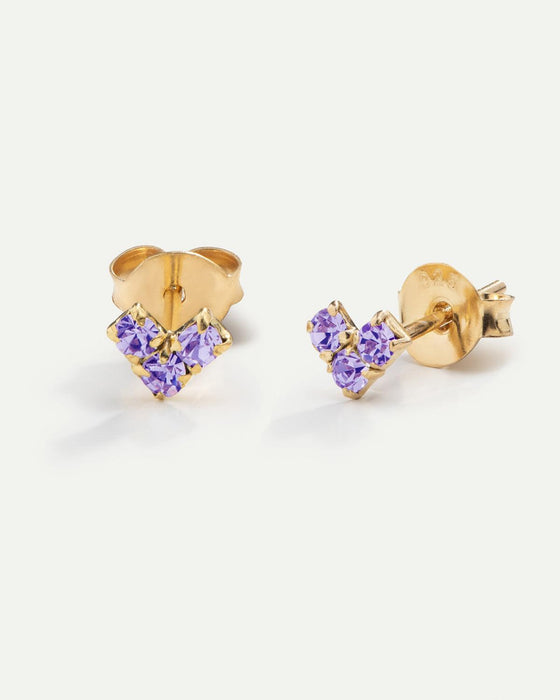 BOUCLES D'OREILLES OR VIOLET VIERGE