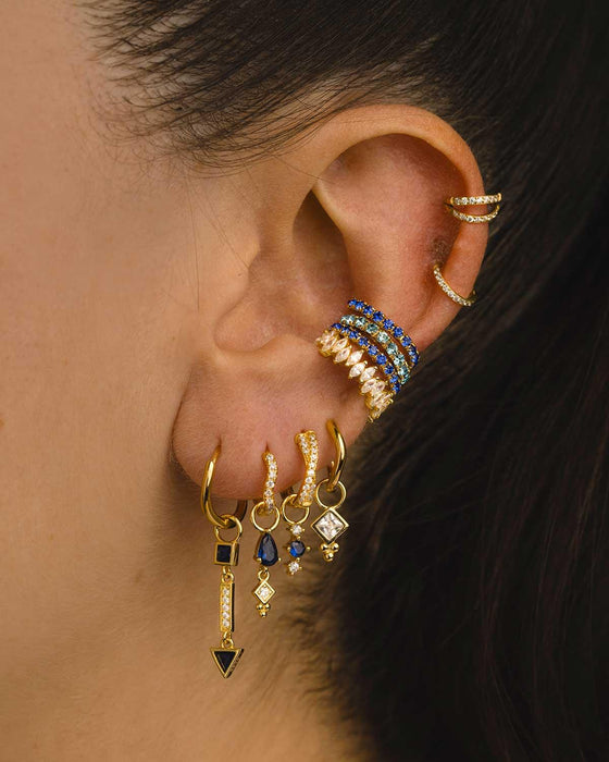 BOUCLES D'OREILLES ARLA BLEU CLAIR OR