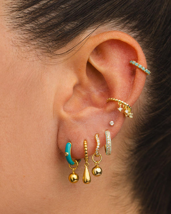 BOUCLES D'OREILLES ARLA MINI TURQUOISE EN ARGENT