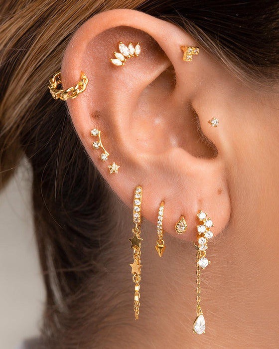 BOUCLES D'OREILLES OR CHAMPAGNE