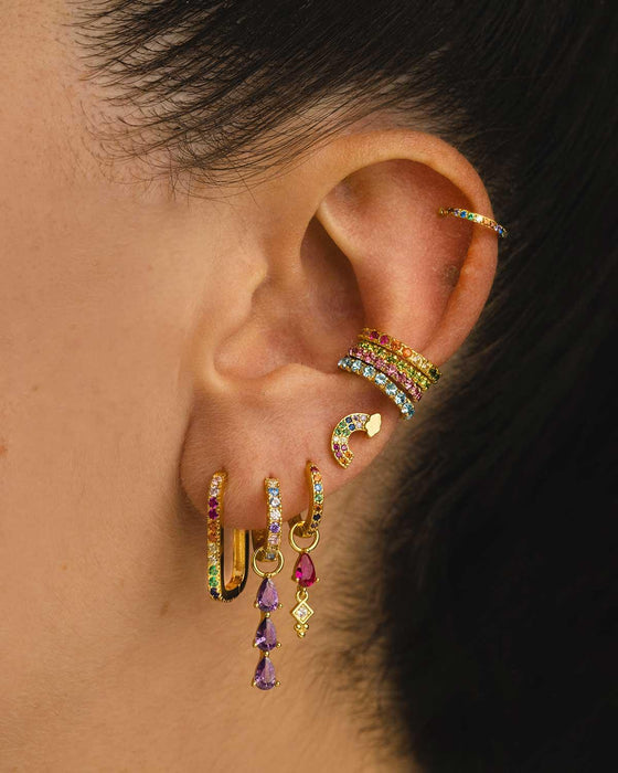 BOUCLES D'OREILLES ARLA BLEU CLAIR OR