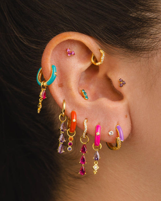 BOUCLES D'OREILLES VIERGE ROSE ARGENT