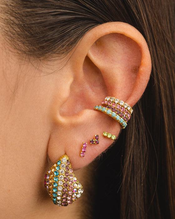 BOUCLES D'OREILLES OR VIOLET VIERGE