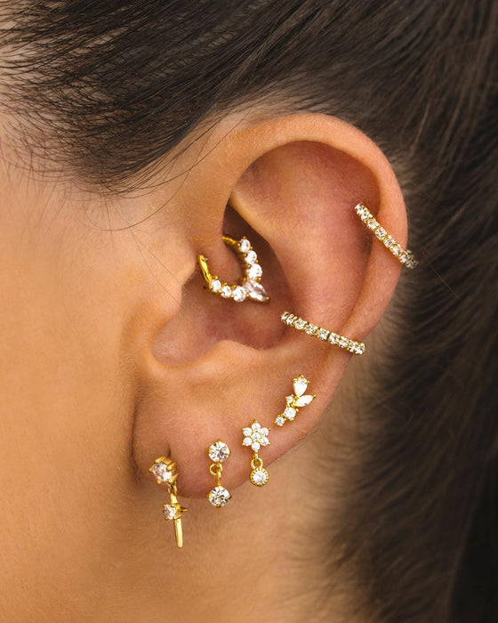 BOUCLES D'OREILLES EN ÉTAIN ET OR