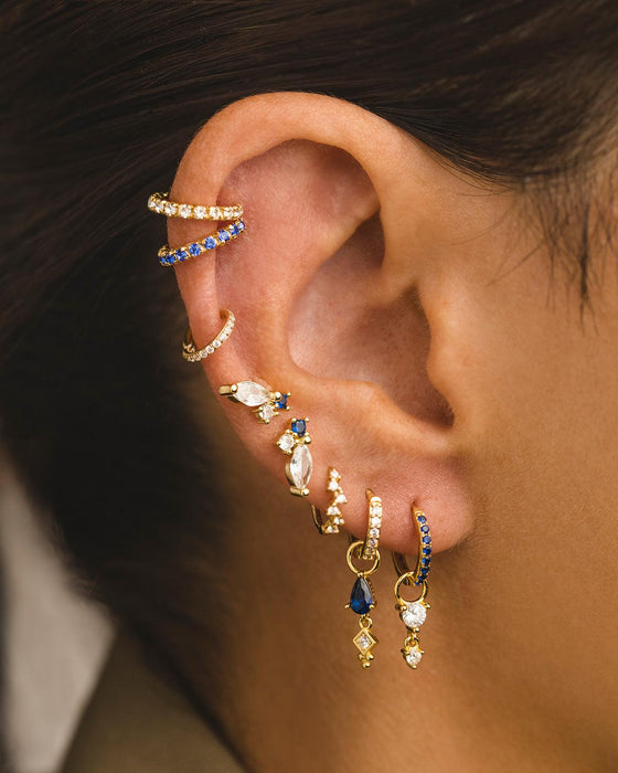 BOUCLES D'OREILLES ARLA MINI BLEU ARGENT