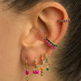 BOUCLES D'OREILLES ARLA MINI VERTES EN ARGENT