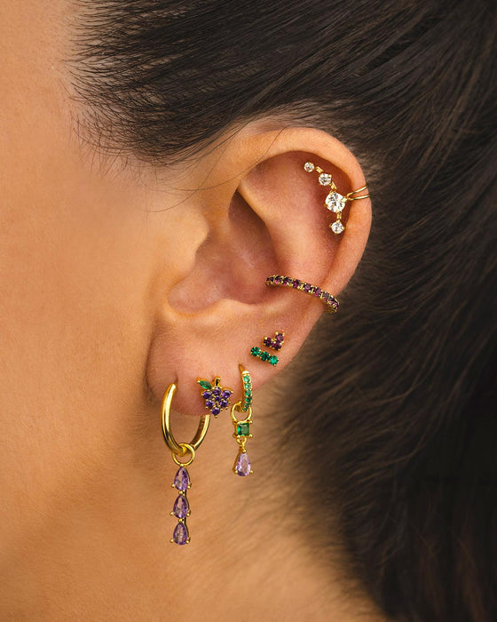 BOUCLES D'OREILLES OR VIOLET VIERGE