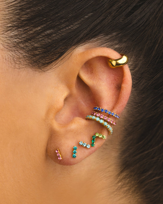 BOUCLES D'OREILLES HORIZON BLEU OR