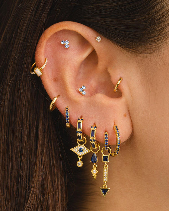 BOUCLES D'OREILLES VIERGE BLEU OR CLAIR