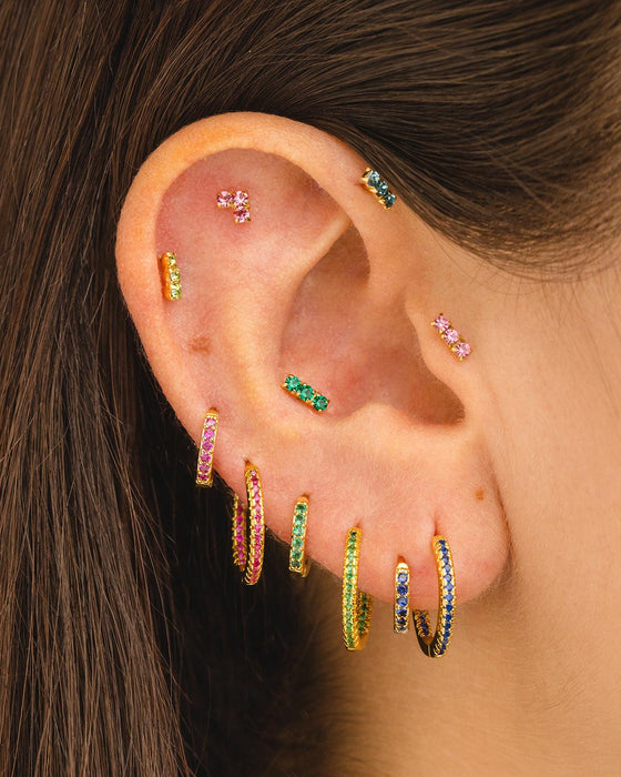 BOUCLES D'OREILLES HORIZON VERT CLAIR ARGENT