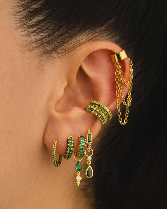 BOUCLES D'OREILLES ARLA MINI VERT CLAIR OR