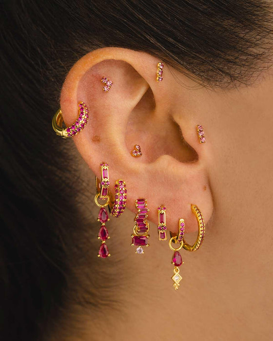 BOUCLES D'OREILLES ARGENT ROSE HORIZON