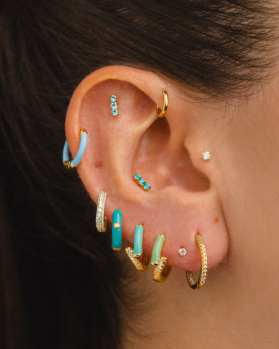 BOUCLES D'OREILLES HORIZON BLEU OR