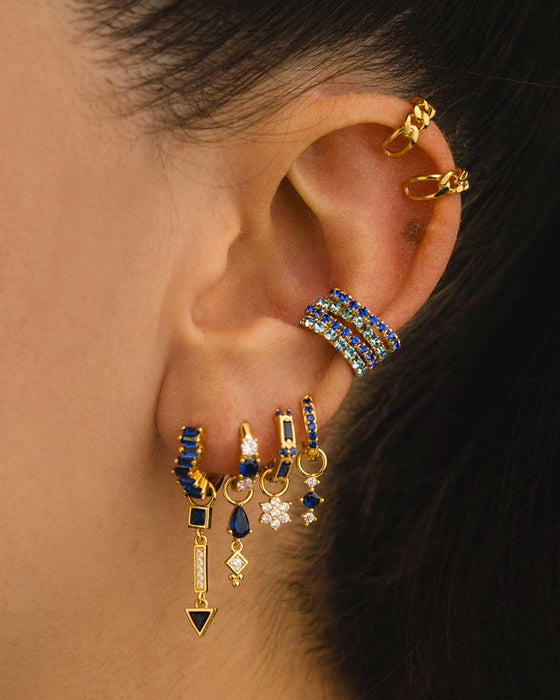 BOUCLES D'OREILLES ARLA BLEU CLAIR OR